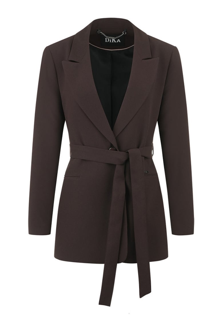 Sacou cu revere decupate si cordon