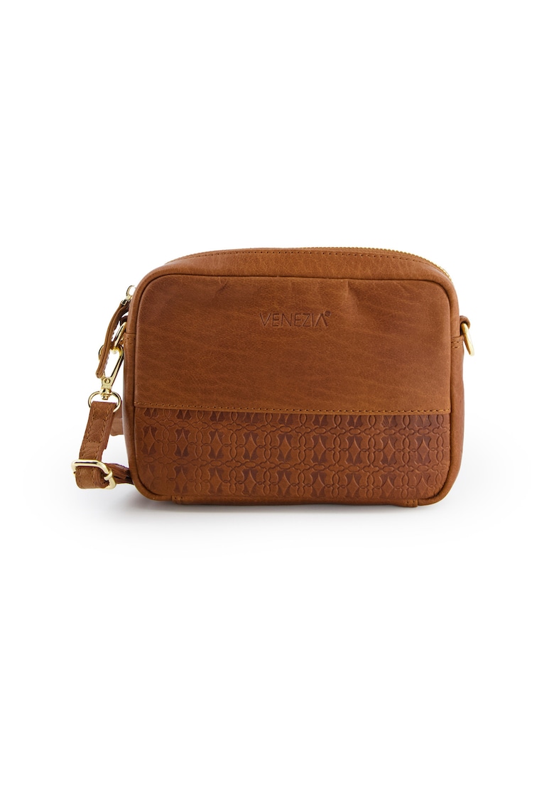 Geanta crossbody din piele cu fermoar