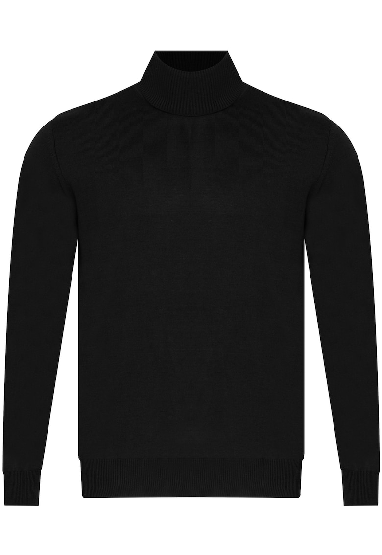 Pulover barbati - WS3321 - croiala regular - negru - bumbac si acril