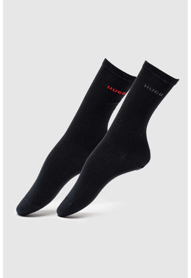 Set de sosete din amestec de bumbac cu logo - 2 perechi - Negru