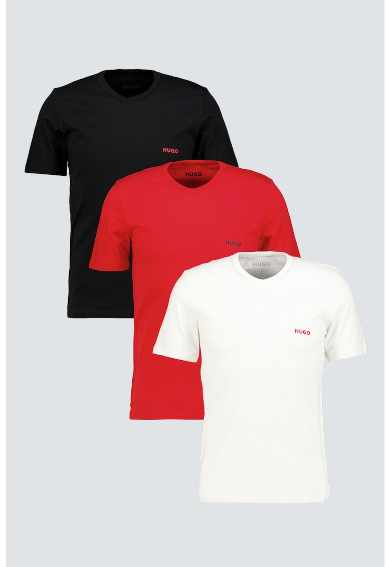 Set de tricouri de casa - 3 piese - Rosu/Alb/Negru