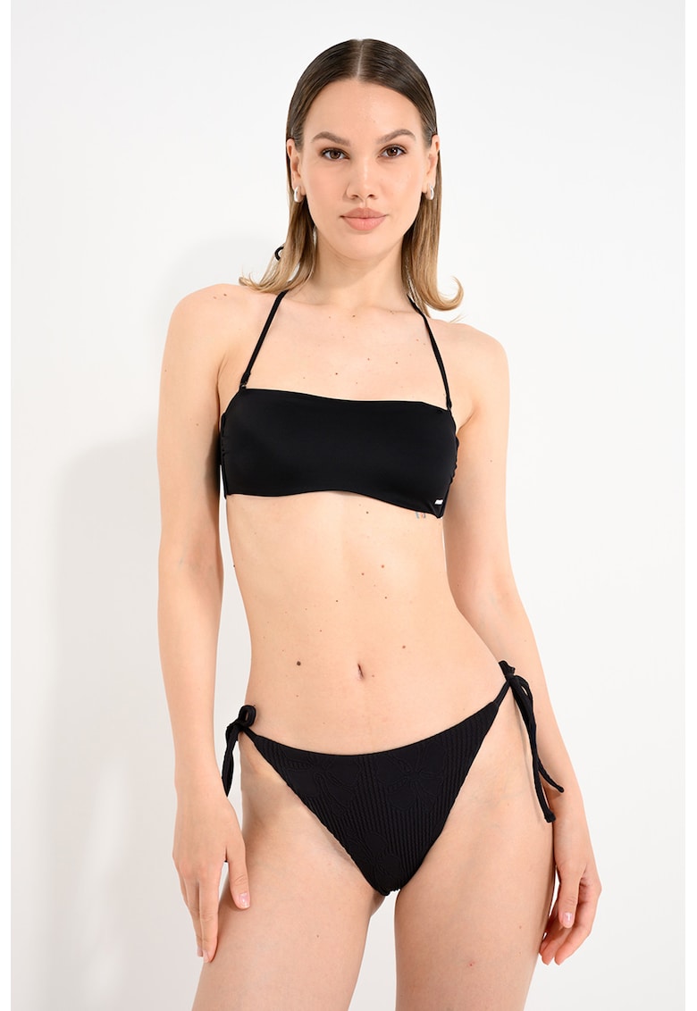 Slip brazilian cu snururi laterale - Negru