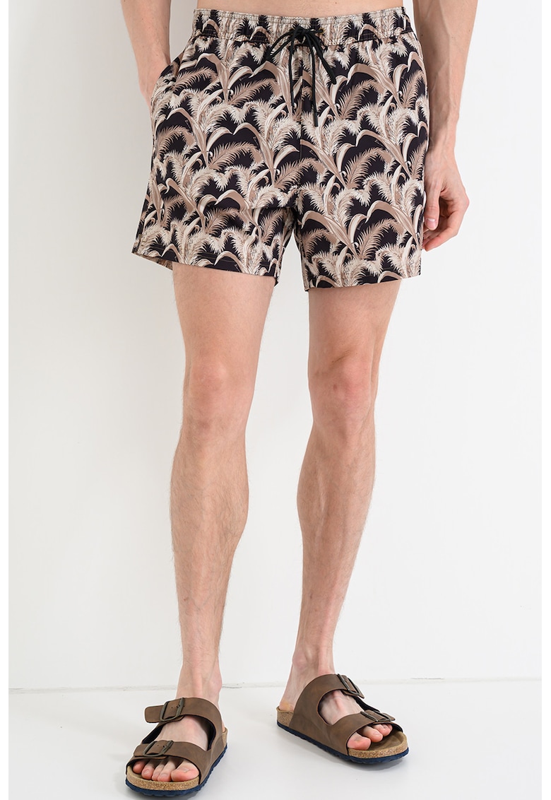 Pantaloni scurti de baie cu model - Bej