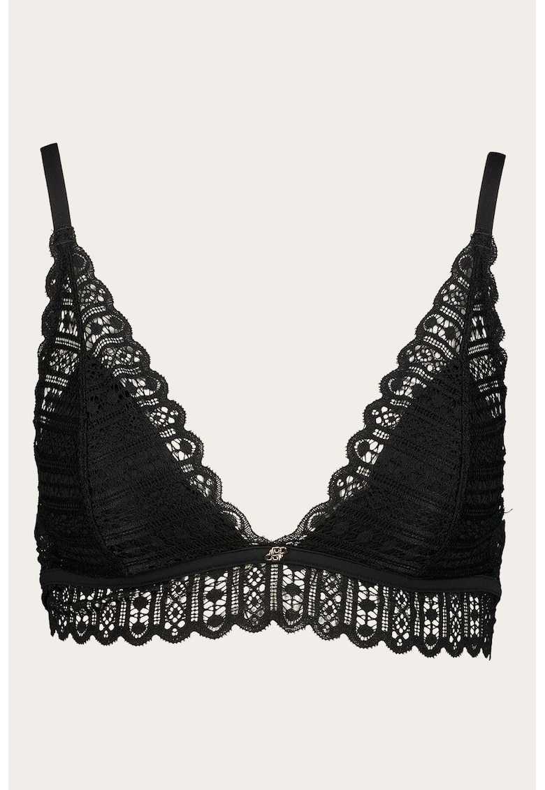 Sutien cu insertii de dantela - Negru