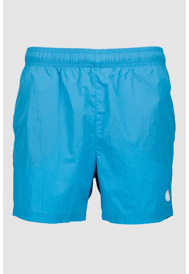 Pantaloni scurti de baie cu buzunar pe partea din spate - Albastru azur