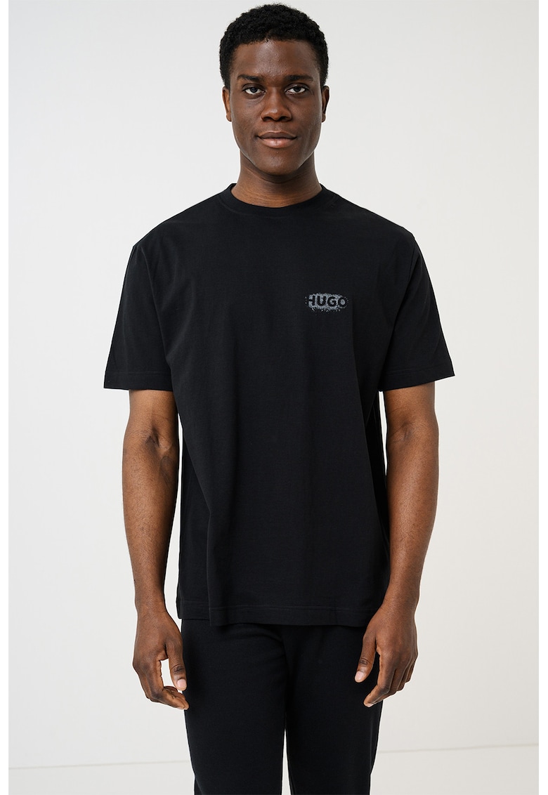Tricou de pijama din bumbac - Negru