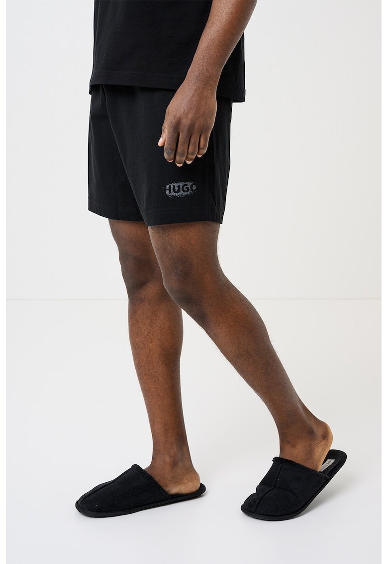 Pantaloni scurti de pijama relaxed fit Spray - Negru