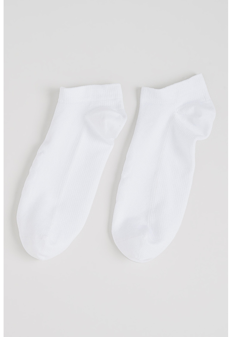 Set de sosete pana la glezna - cu imprimeu logo - 2 perechi - Alb optic