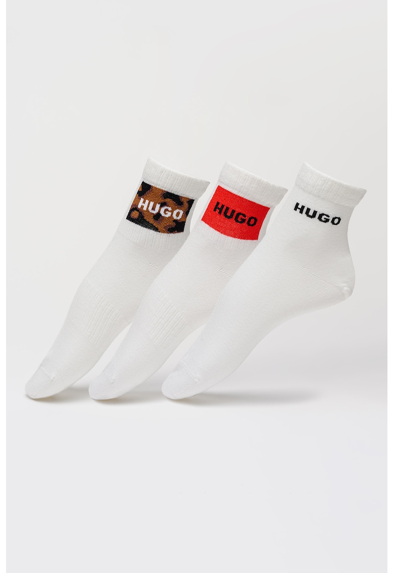 Set de sosete lungi din amestec de bumbac - 3 perechi - Alb/Negru/Maro