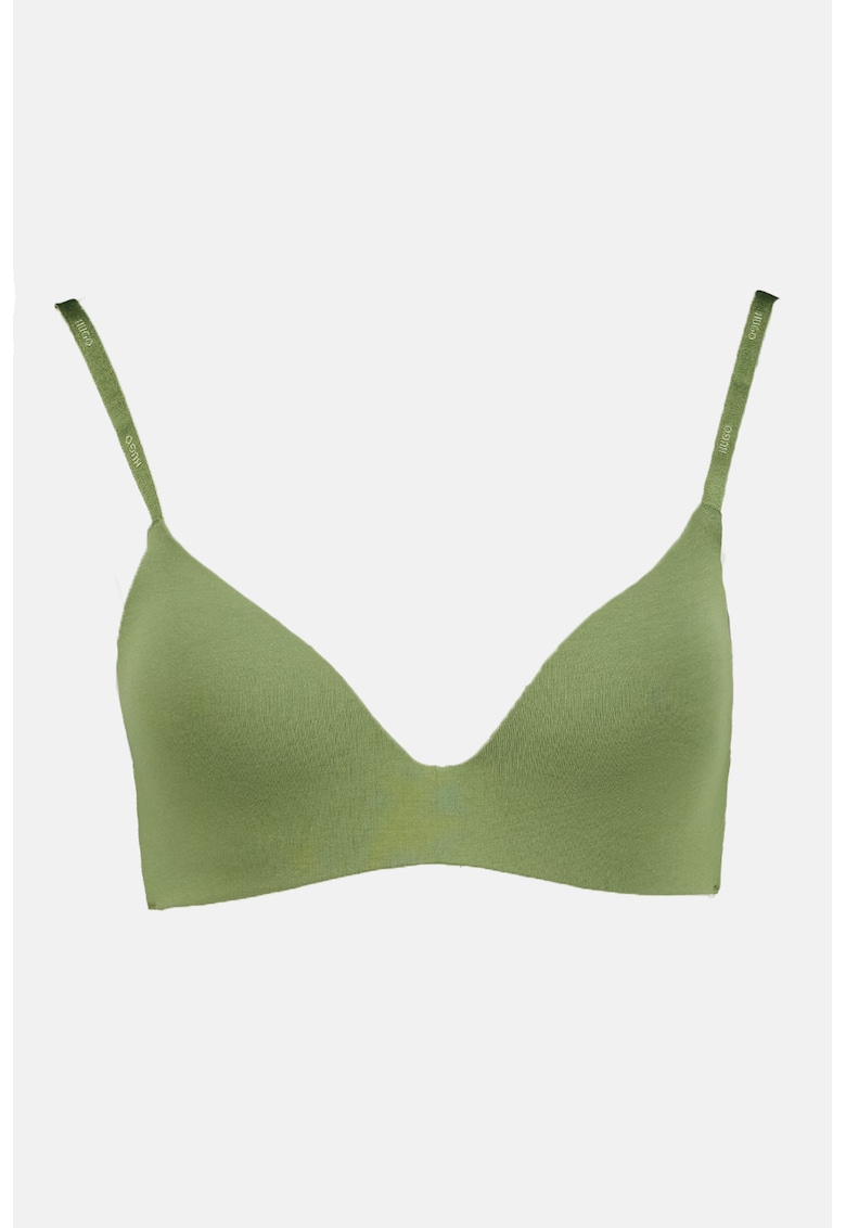 Sutien cu burete si benzi logo - Verde feriga