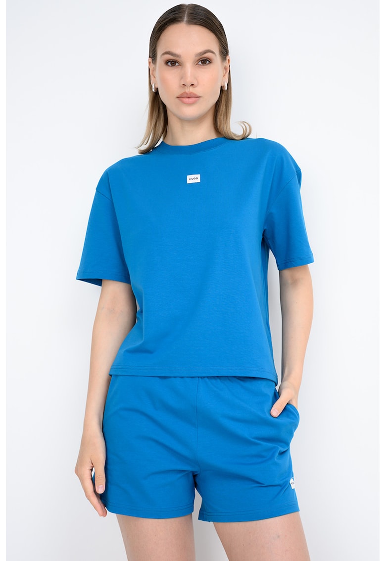Tricou de casa din amestec de modal cu croiala lejera - Albastru cobalt