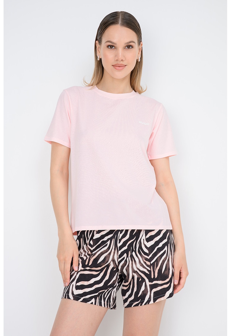 Tricou lejer din pijama - Roz deschis