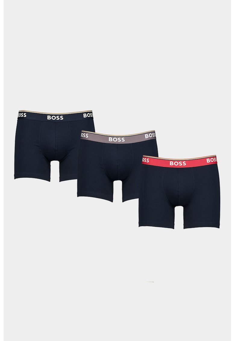 Set de boxeri din amestec de bumbac - 3 perechi - Bleumarin