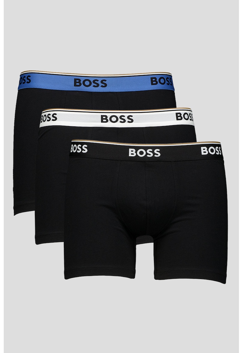 Set de boxeri din amestec de bumbac - 3 perechi - Negru