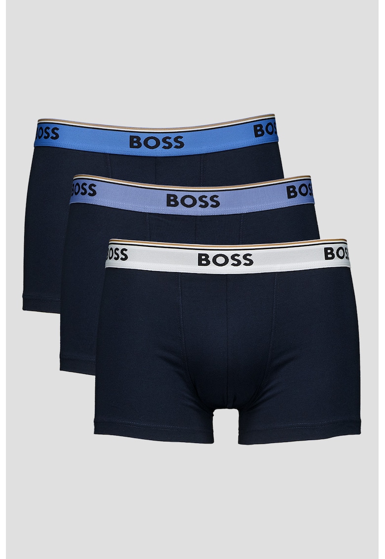 Set de boxeri din amestec de bumbac - 3 perechi - Bleumarin