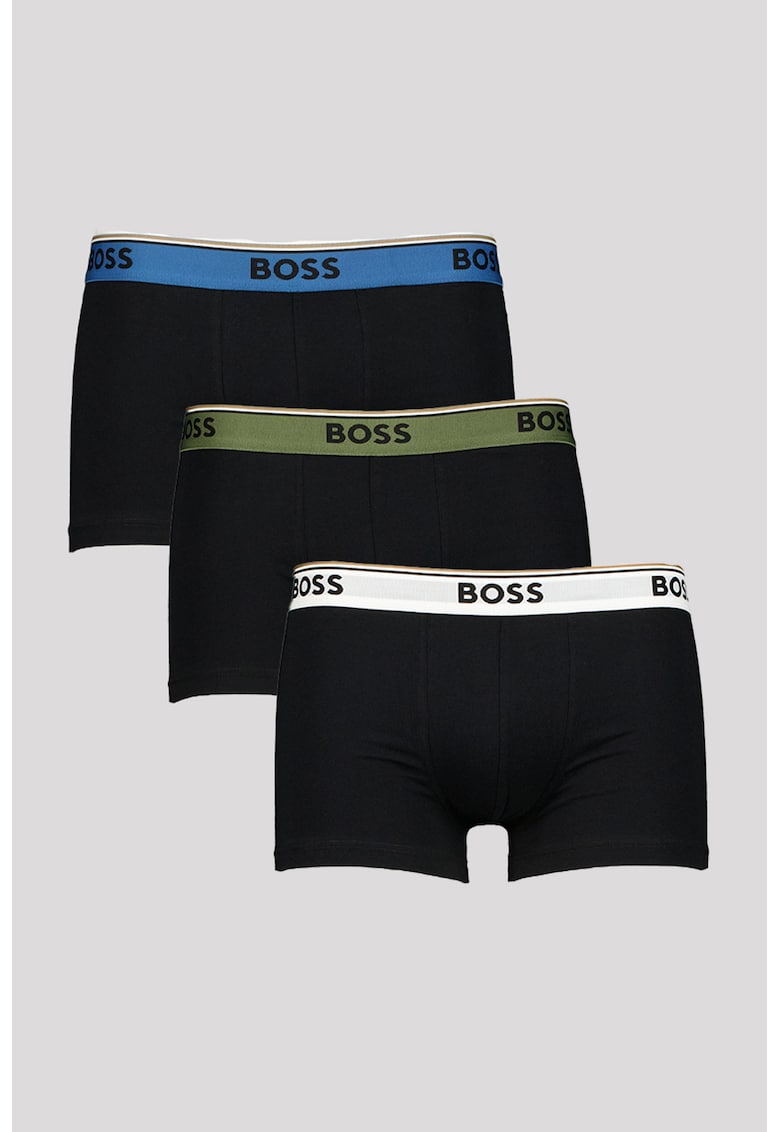 Set de boxeri din amestec de bumbac - 3 perechi - Negru/Verde feriga
