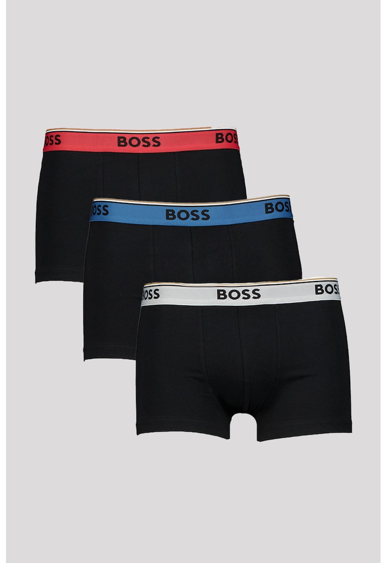 Set de boxeri din amestec de bumbac - 3 perechi - Negru/Albastru petrol