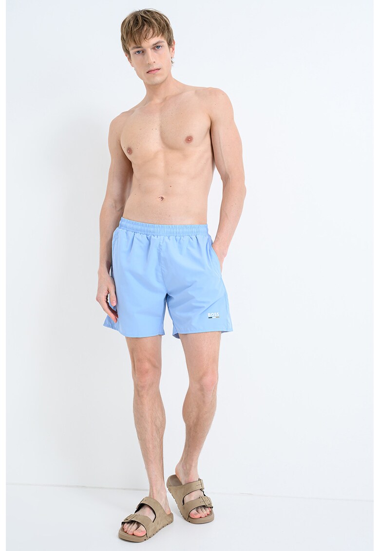 Pantaloni scurti de baie cu logo Swordfish - Albastru lavanda