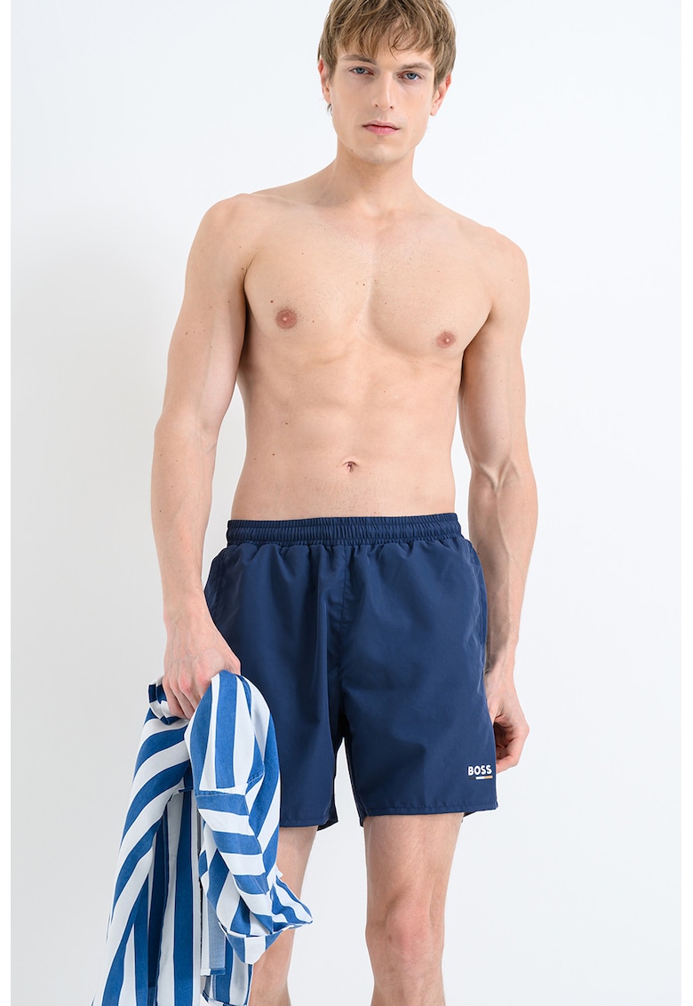 Pantaloni scurti de baie cu logo Swordfish - Bleumarin