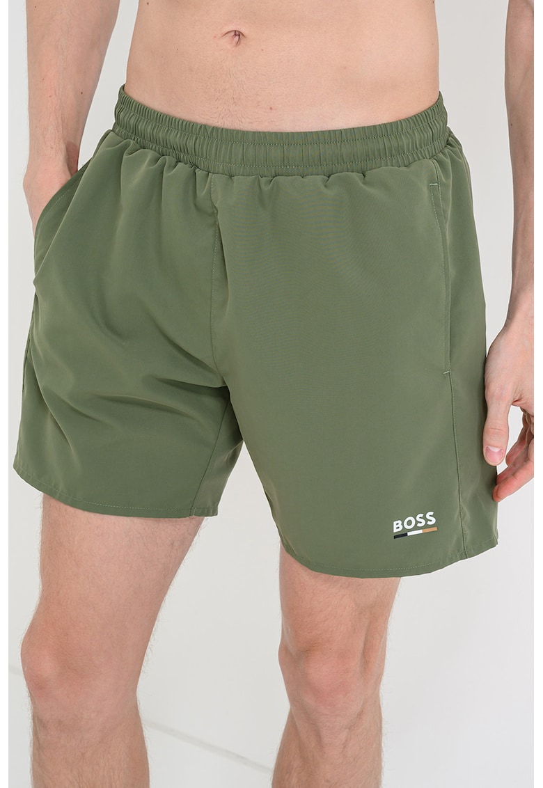 Pantaloni scurti de baie cu logo Swordfish - Verde masliniu