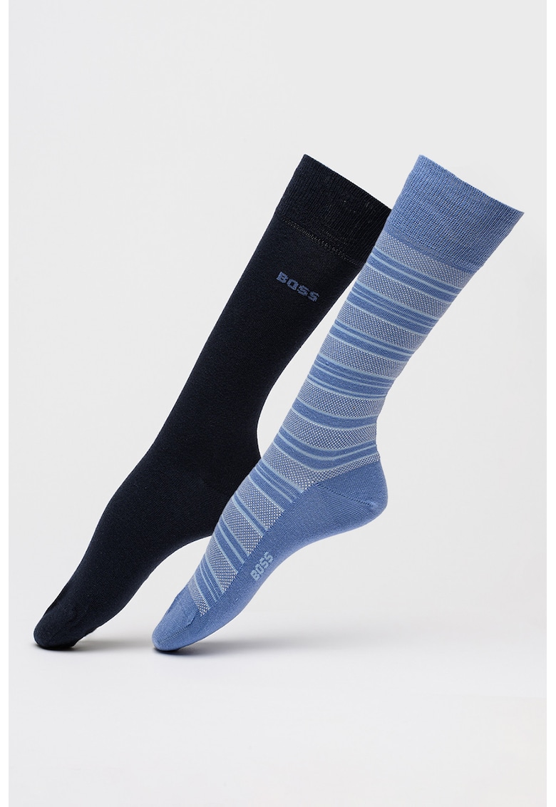 Set de sosete lungi cu logo - 2 perechi - Albastru