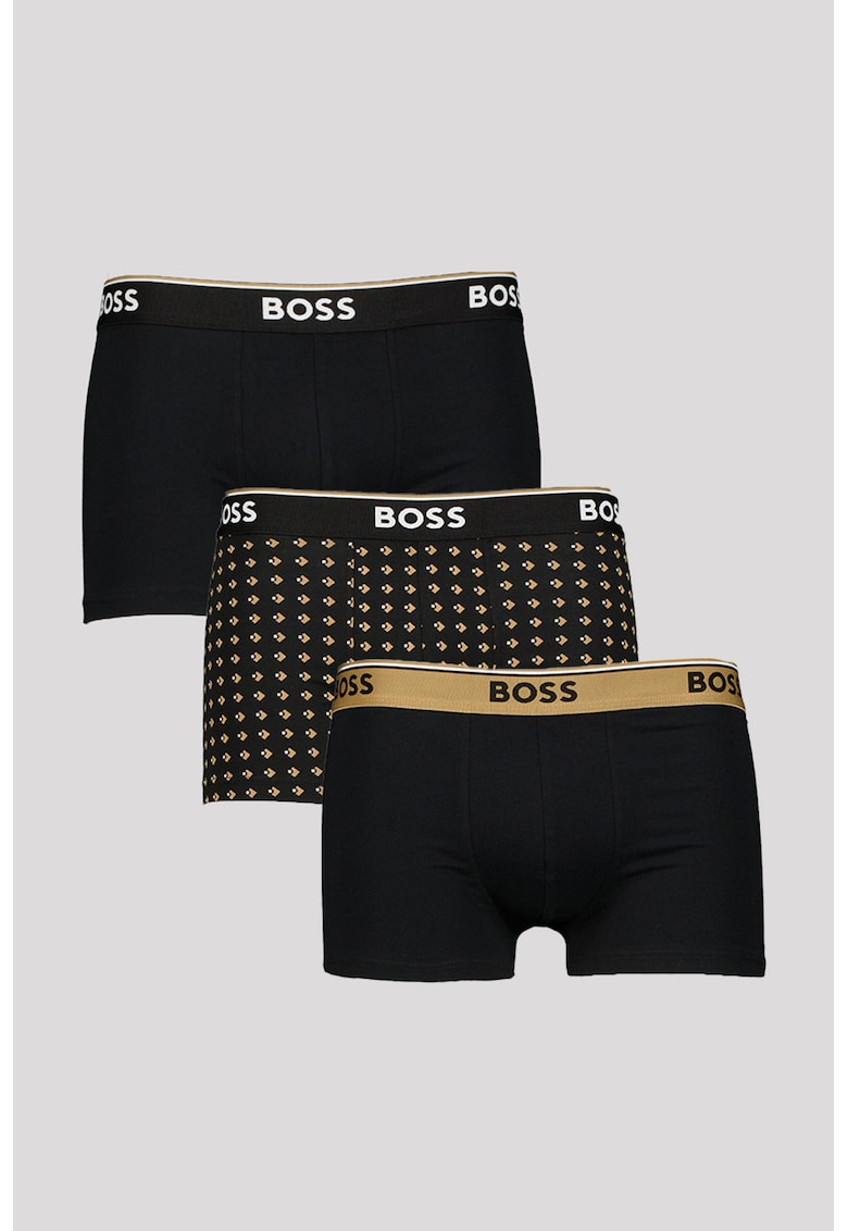 Set de boxeri din amestec de bumbac - 3 perechi - Negru
