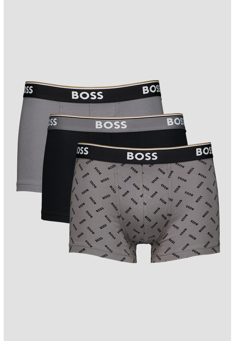 Set de boxeri din amestec de bumbac - 3 perechi - Gri/Negru