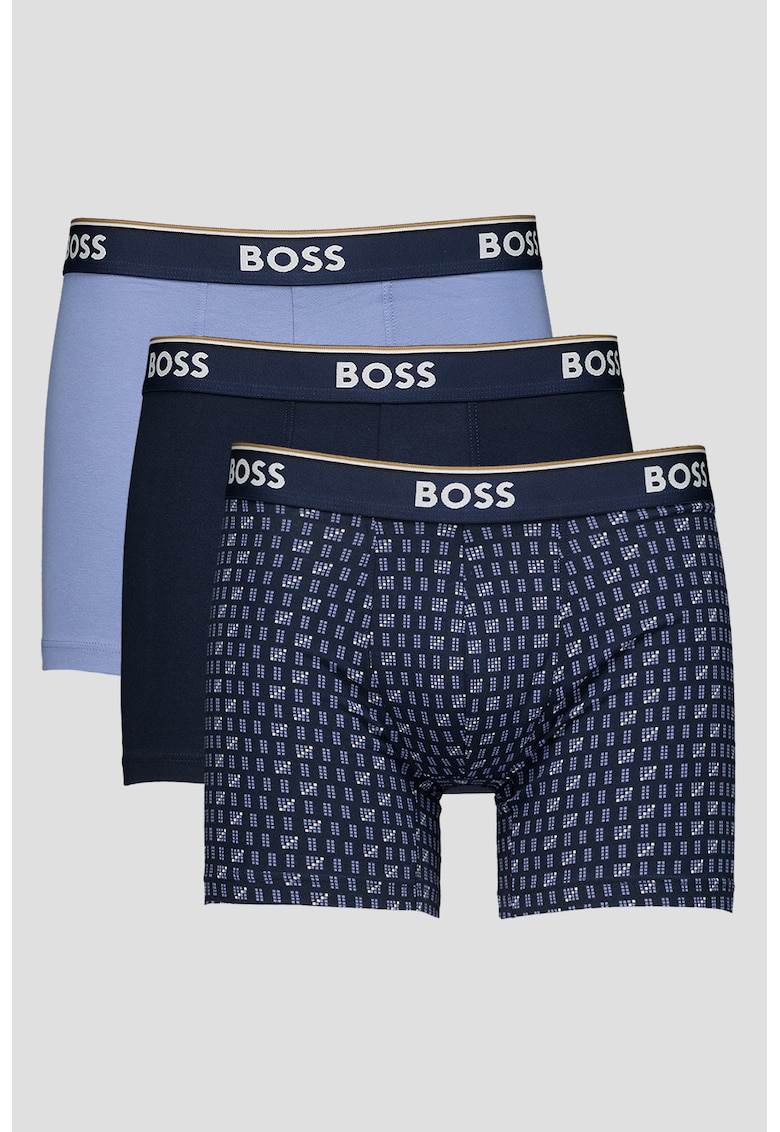 Set de boxeri din amestec de bumbac - 3 perechi - Albastru