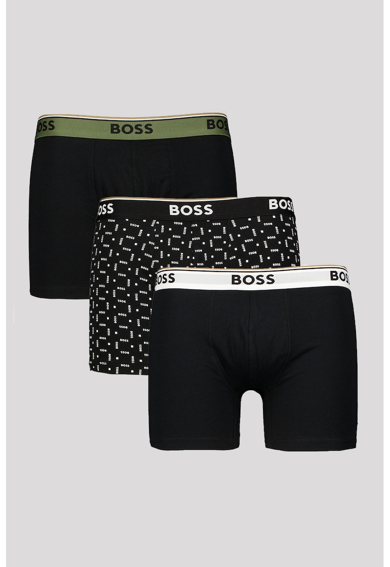 Set de boxeri din amestec de bumbac - 3 perechi - Negru