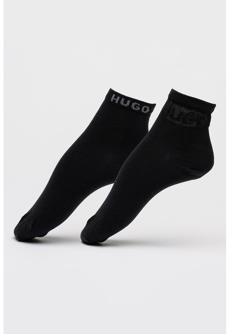 Set de sosete pana la glezna din amestec de bumbac - 2 perechi - Negru