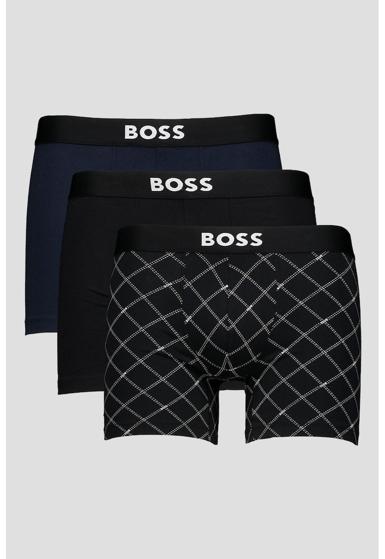 Set de boxeri cu logo - 3 perechi - Albastru/Negru