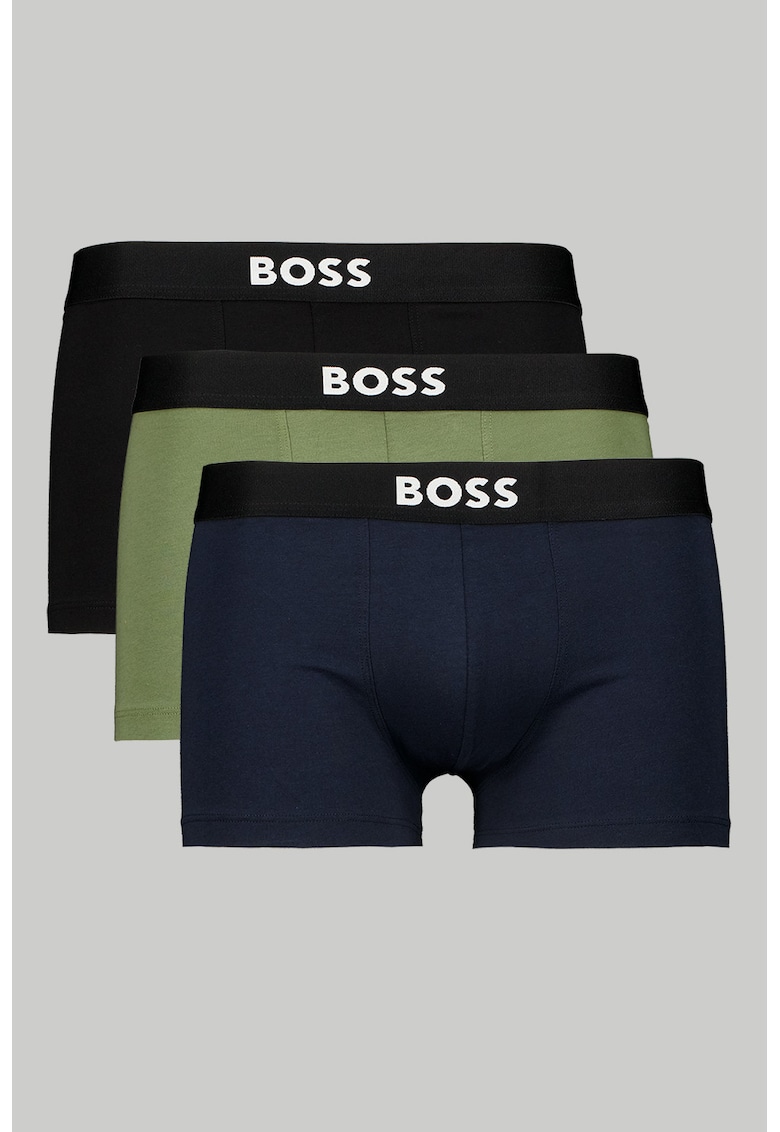 Set de boxeri ONE - 3 perechi - Negru/Verde feriga/Bleumarin