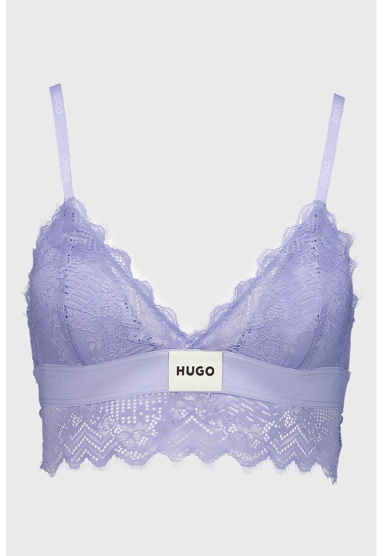 Bustiera din dantela cu bretele ajustabile - Albastru lavanda