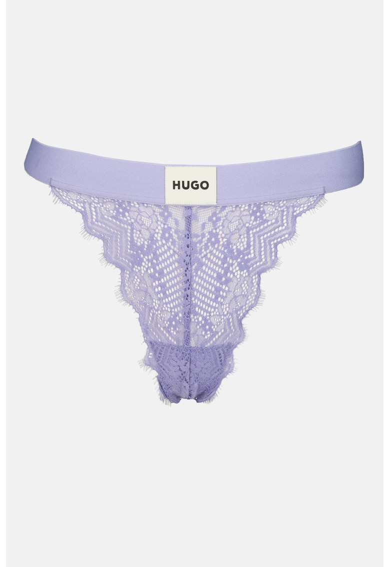 Chiloti tanga cu logo - Albastru lavanda