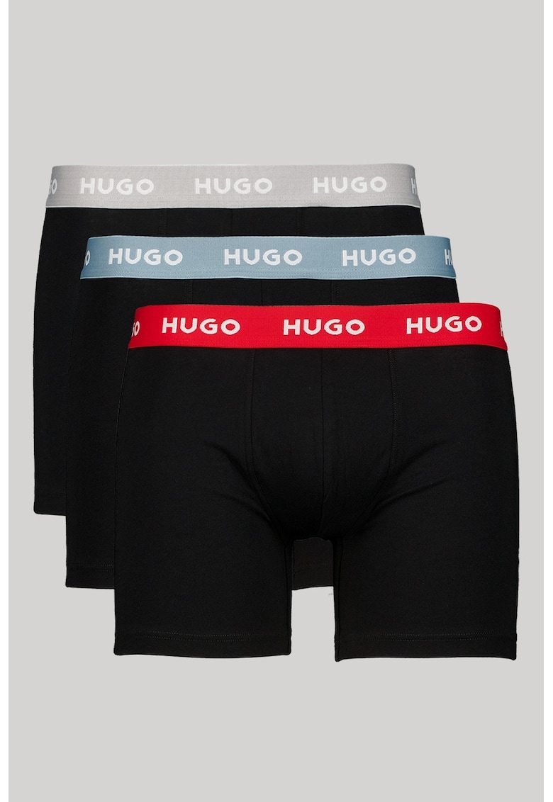 Set de boxeri din amestec de bumbac - 3 perechi - Negru/Gri cenusiu