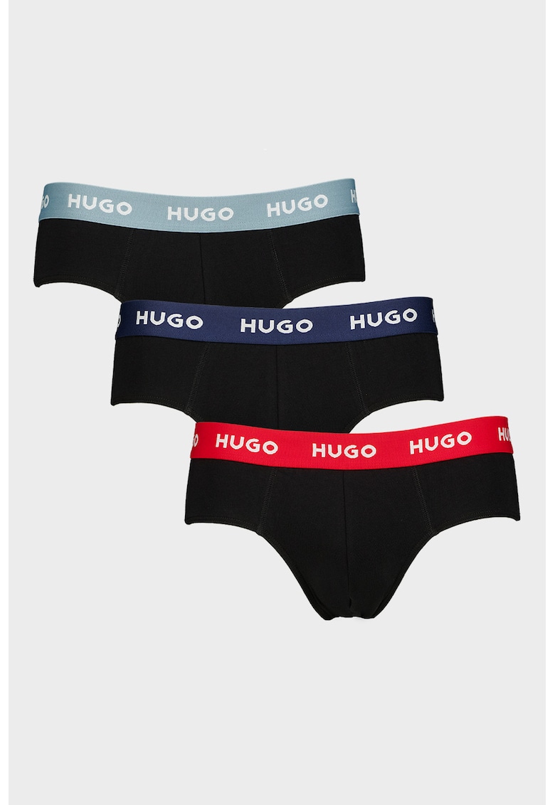 Set de chiloti cu logo - 3 perechi - Negru/Gri antracit