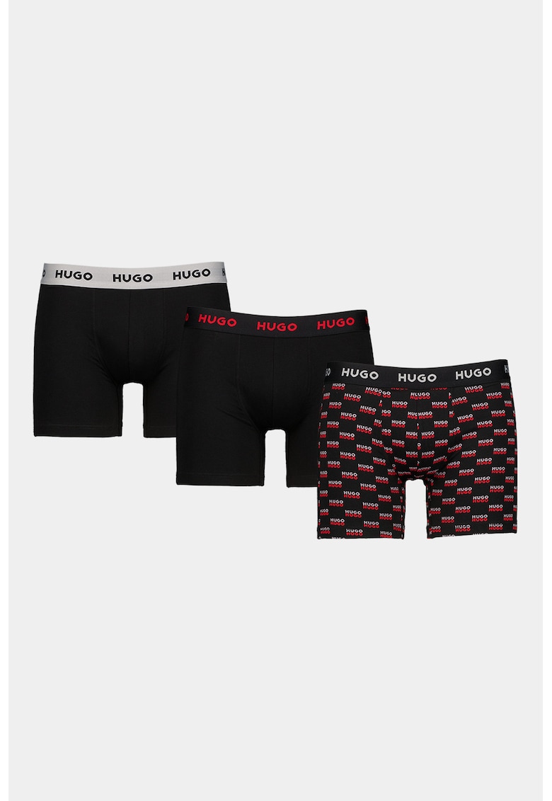 Set de boxeri cu model - 3 perechi - Negru/Coral