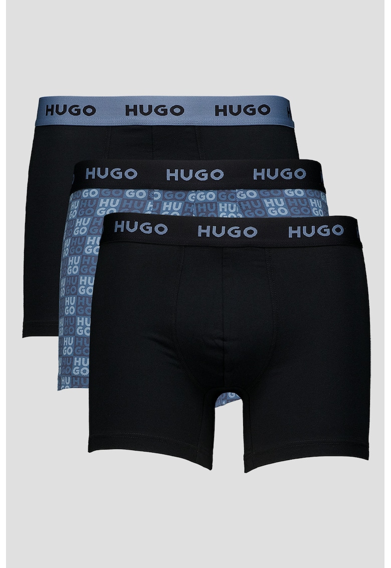 Set de boxeri cu model - 3 perechi - Negru/Albastru