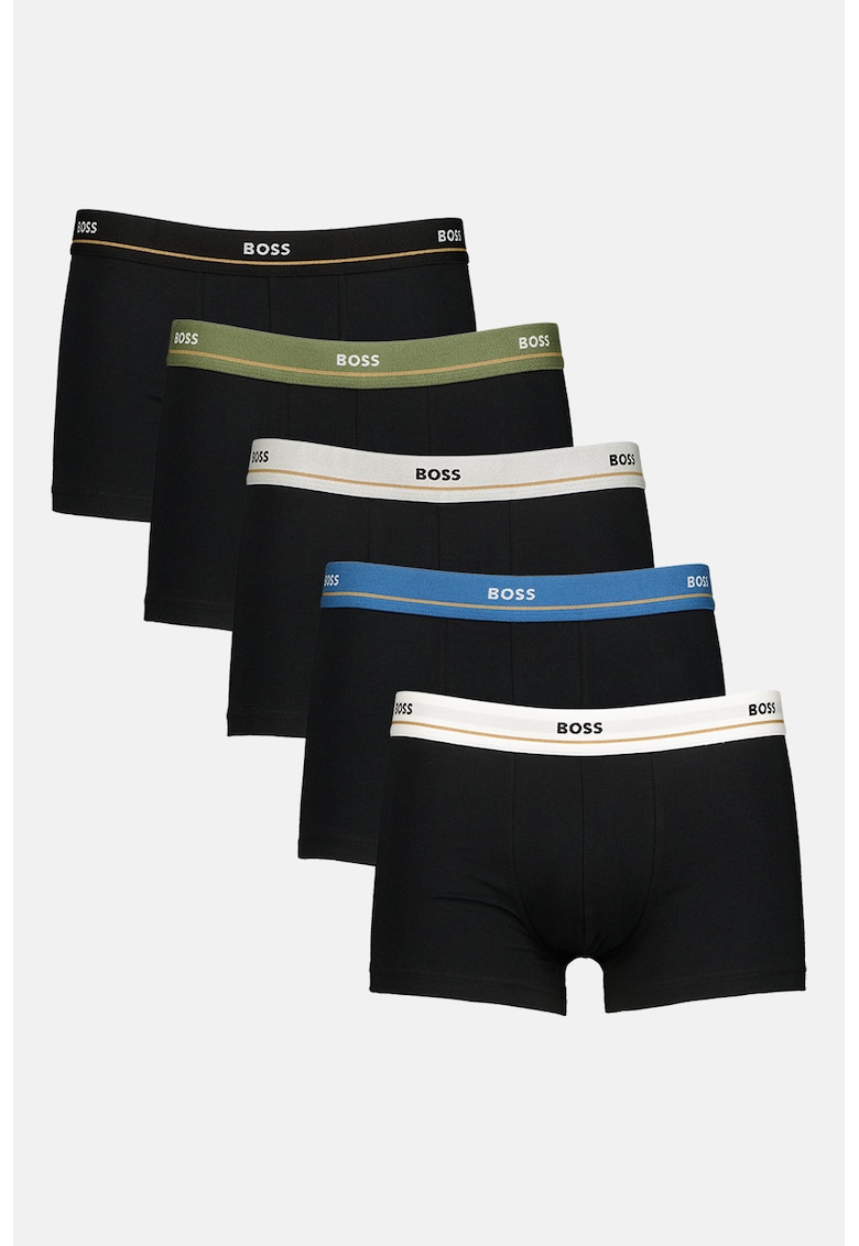 Set de boxeri cu logo - 5 perechi - Negru/Gri cenusiu