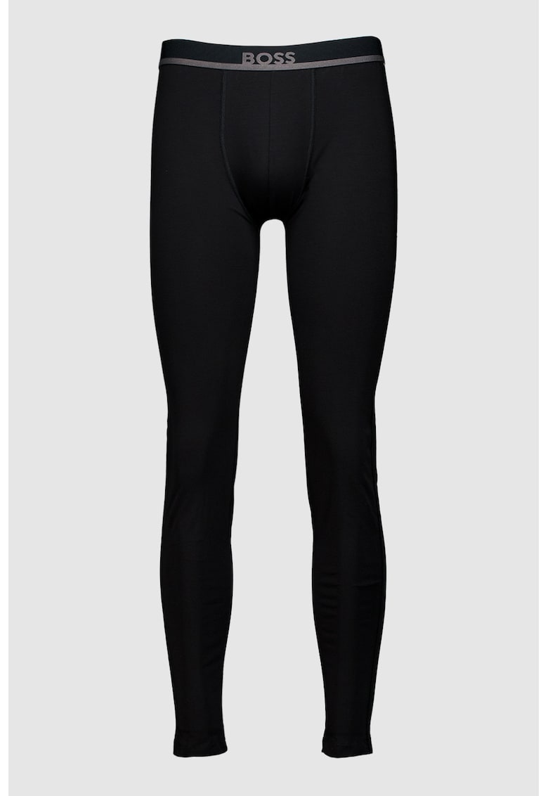 Colanti termici cu banda logo in talie - Negru
