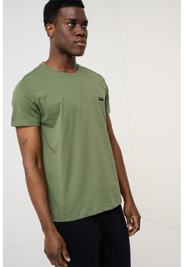 Tricou regular fit de casa cu logo - Verde feriga