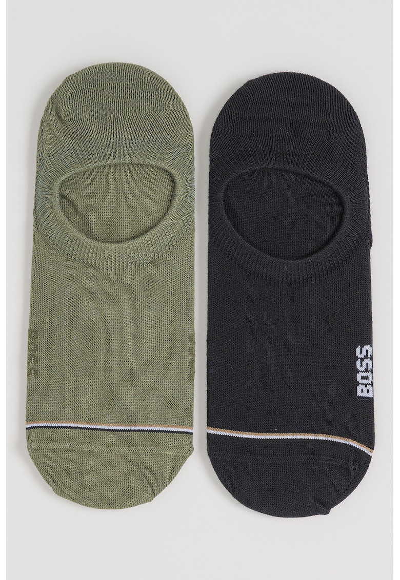 Set de sosete foarte scurte Iconic - 2 perechi - Verde/Negru