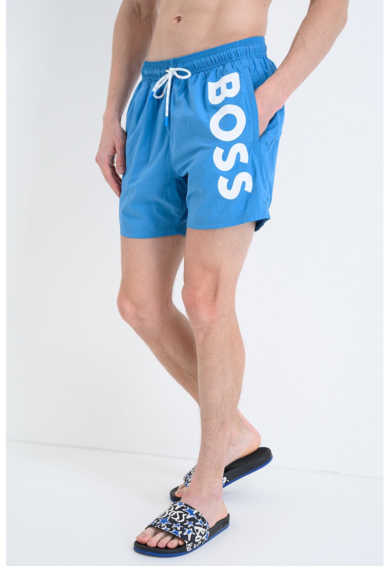 Pantaloni scurti de baie cu imprimeu logo Octopus - Albastru cobalt