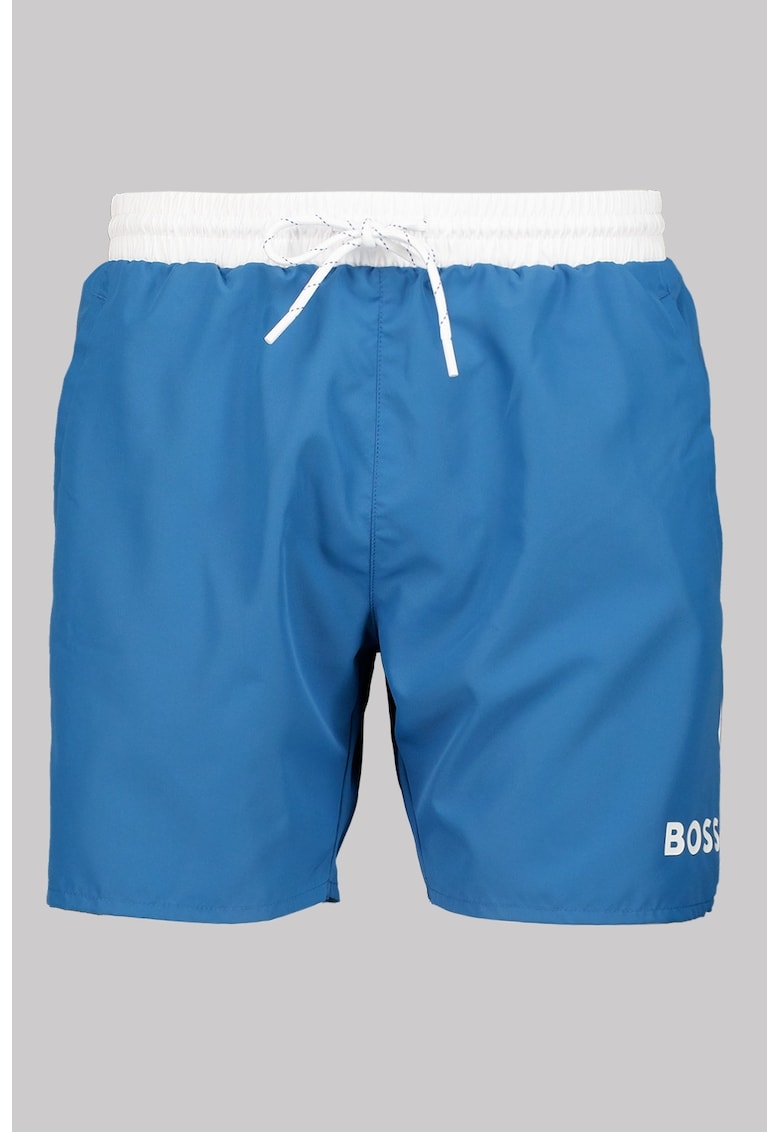 Pantaloni scurti de baie cu model uni Starfish - Alb/Albastru petrol