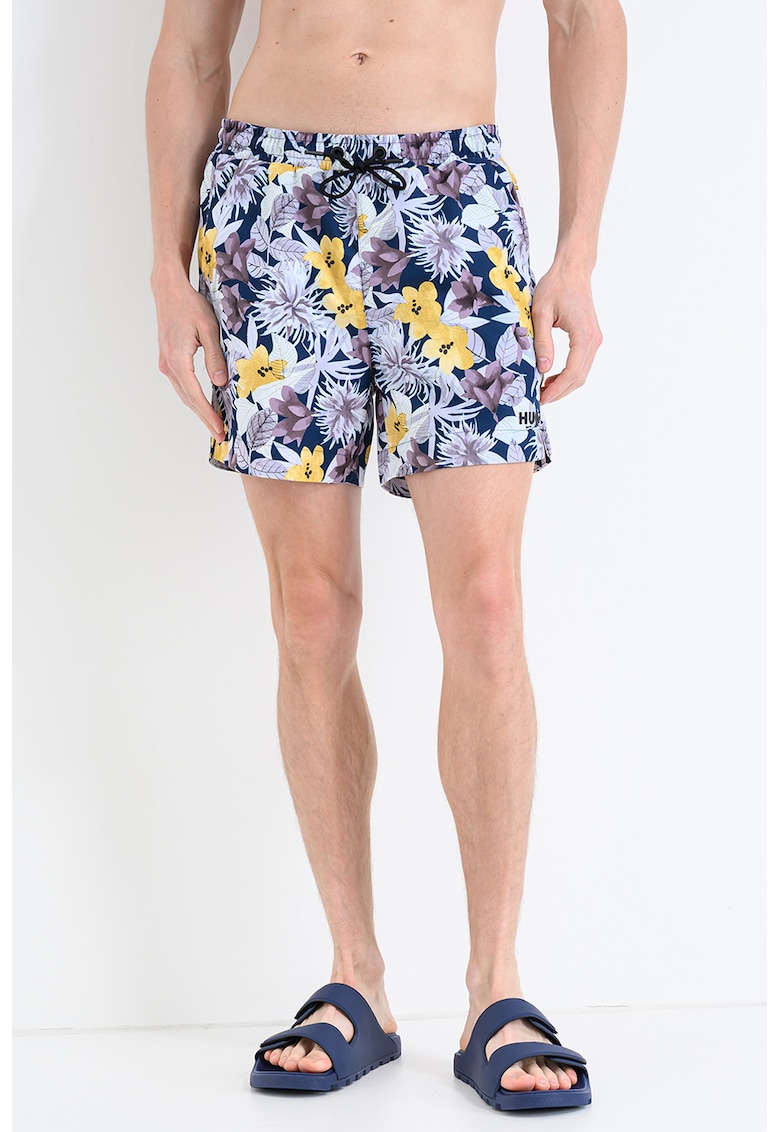 Pantaloni scurti de baie cu talie ajustabila - Multicolor