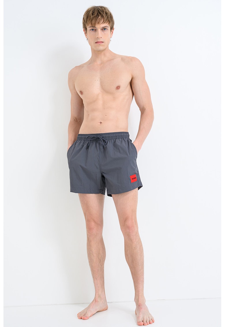 Pantaloni scurti de baie cu talie ajustabila - Gri inchis