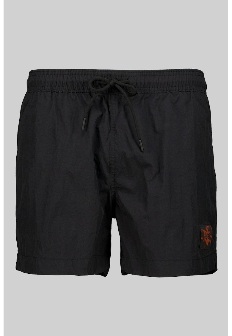 Pantaloni scurti de baie cu talie ajustabila - Negru stins