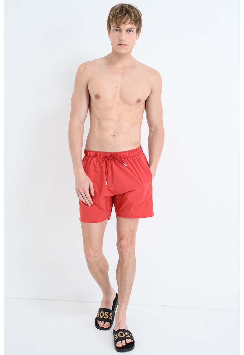Pantaloni scurti de baie cu benzi laterale contrastante Iconic - Rosu/Rosu vermillion