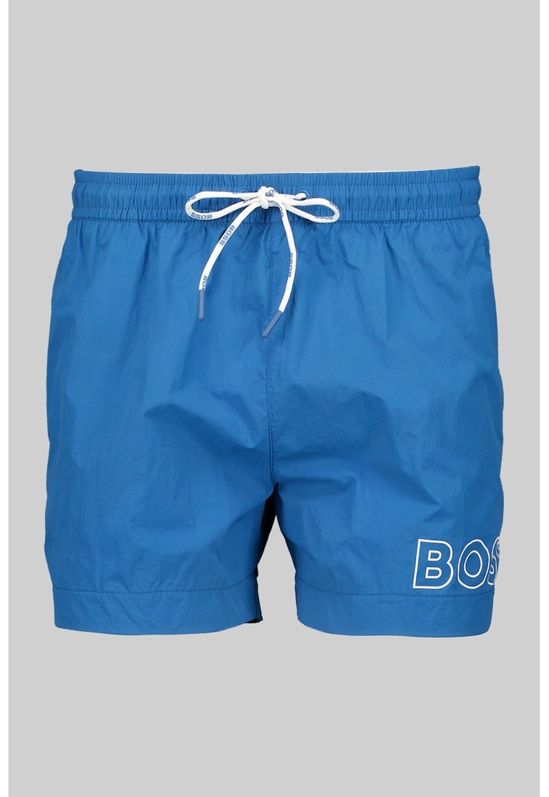 Pantaloni scurti de baie cu logo Mooneye - Albastru petrol
