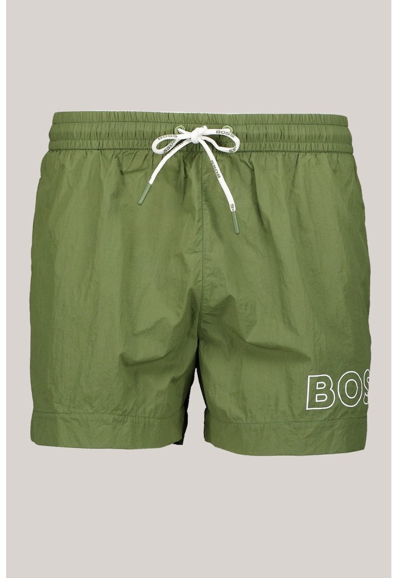 Pantaloni scurti de baie cu logo Mooneye - Verde feriga